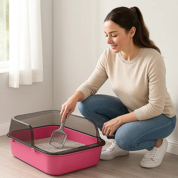 Pawsh Market™ Semi-Enclosed Cat Litter Box – Compact, Easy Clean, Low Dust Design for Cats - Image 4